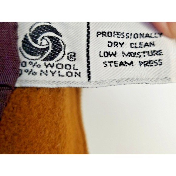 Vintage Stephane Mathews II Tan Green Wool Blend Coat Womens XL 80's Two Tone - Picture 4 of 10